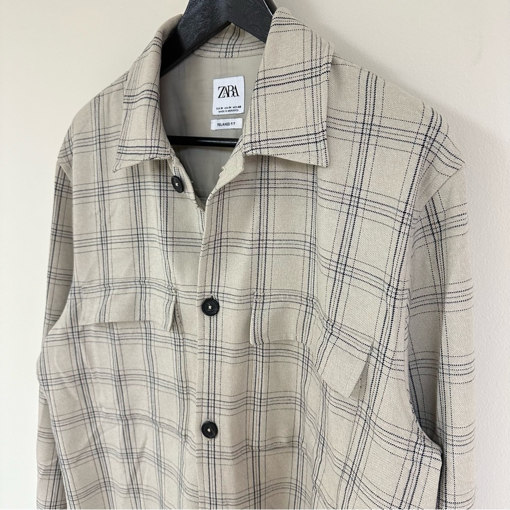 Zara Plaid Overshirt MEDIUM